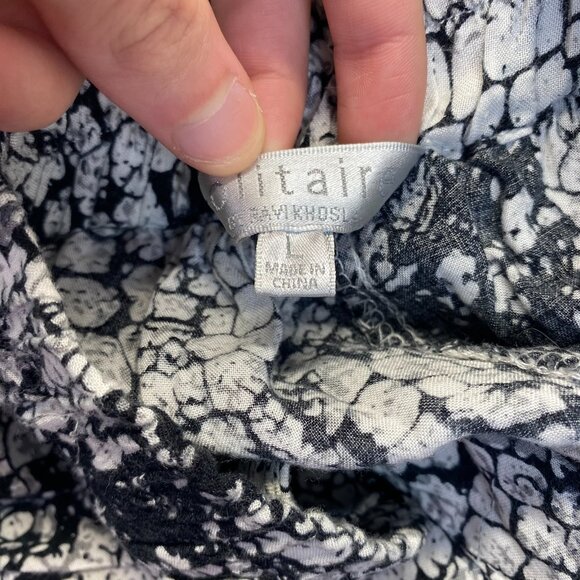 Solitaire Womens elastic Waist Wide Legs Pants Size Large 100% Rayon - Picture 3 of 14